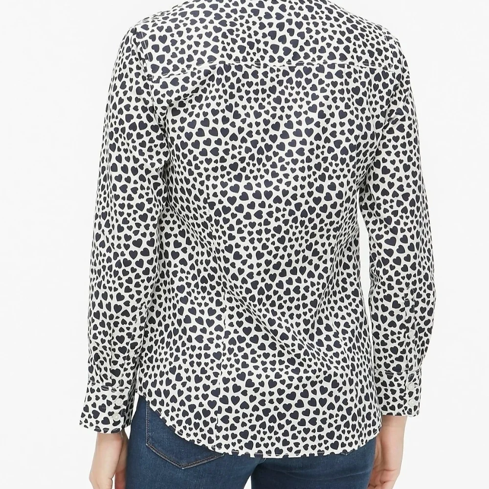 J. Crew Black‎ and White Leopard Print Button-Down Shirt Size XS